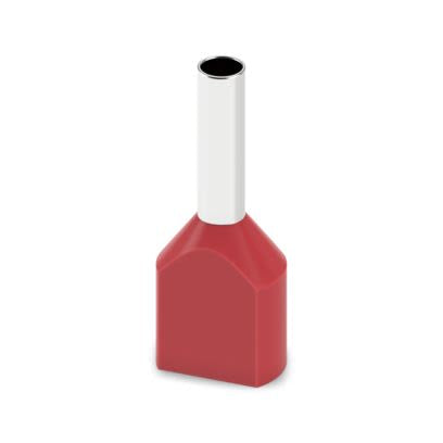 Phoenix Contact Insulated Ferrule, 8 mm Pin Length, 2.3 mm Pin Diameter, Red to 16 AWG Wire Size