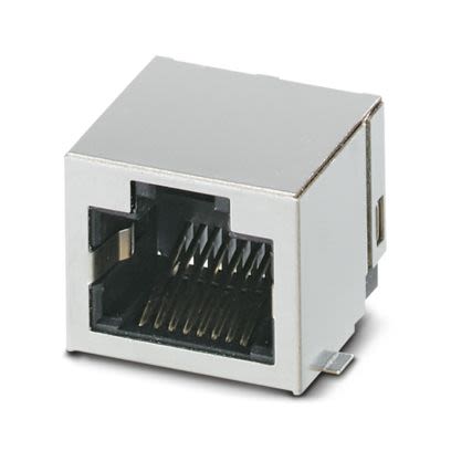 Phoenix Contact CUC-SP-J1ST-A/R4LT-SMD Series RJ45 Connector Female, PCB, Through Hole Shielded Straight 1 Port 8 Way