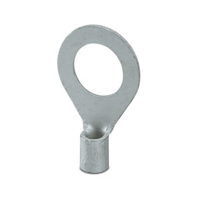 Phoenix Contact, C-RC 10/M12 Uninsulated Ring Terminal, M12 Stud Size 8 AWG 8 AWG Wire Size, Silver