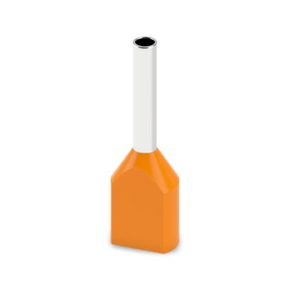 Phoenix Contact Insulated Ferrule, 8 mm Pin Length, 1.5 mm Pin Diameter, Orange to 20 AWG Wire Size