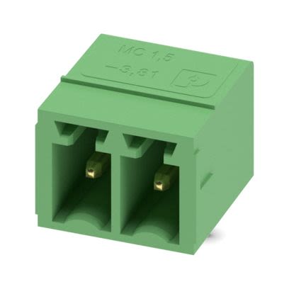Phoenix Contact Straight Solder PCB Header, 2 Contact(s), 3.81 mm Pitch, 1 Row, Shrouded