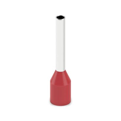 Phoenix Contact Insulated Ferrule, 10 mm Pin Length, 1.5 mm Pin Diameter, Red to 18 AWG Wire Size