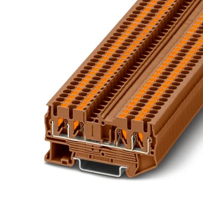 Phoenix Contact 1176302 PT Series Feed Through Terminal Block Brown, 2.5mm², 1-Level, Push-in