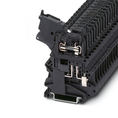 Phoenix Contact 1021498 UT Series Fuse Modular Terminal Block Black, 0.14mm², 6 mm², 1-Level Fused, Screw, ATEX, EAC Ex,