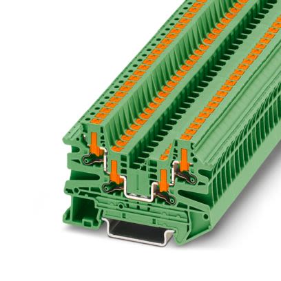 Phoenix Contact 1291513 PTV Series Feed Through Terminal Block Green, 2.5mm², 1-Level, Push-in