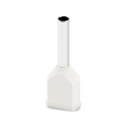Phoenix Contact Insulated Ferrule, 8 mm Pin Length, 1.7 mm Pin Diameter, White to 18 AWG Wire Size