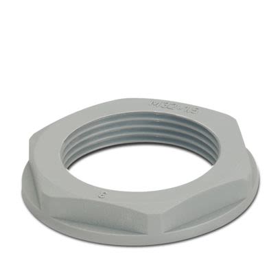 Phoenix Contact Silver, Grey Polyamide 66 Cable Gland Locknut, PG13.5 Thread