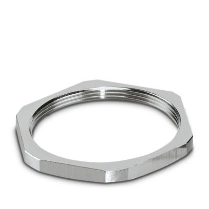 Phoenix Contact Light Grey Brass, Nickel Plated Cable Gland Locknut, M40 Thread