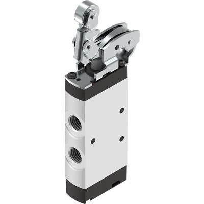 Festo Roller Lever Pneumatic Manual Control Valve VMEF Series, NPT 1/4 in NPT, 8047106