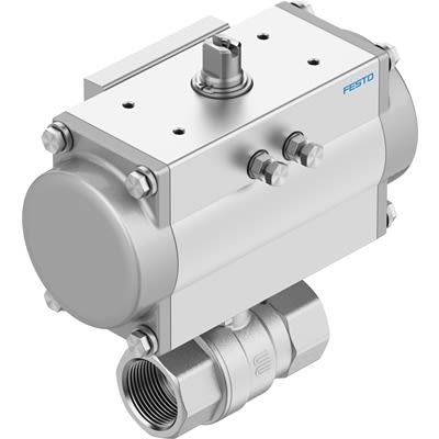 Festo Ball type Pneumatic Actuated Valve, 8 bar, EN 10226-1, Female 1-1/2 in
