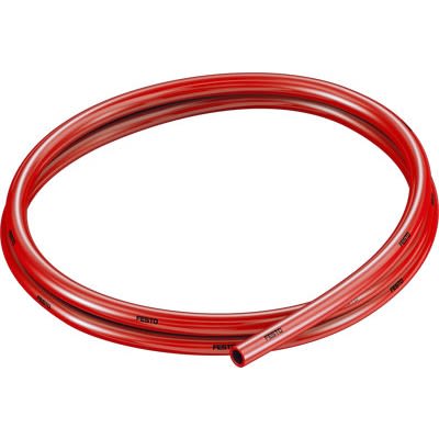 Festo Thermoplastic Elastomer, Flexible Tubing, 5.7 mm ID, 8 mm OD, Red