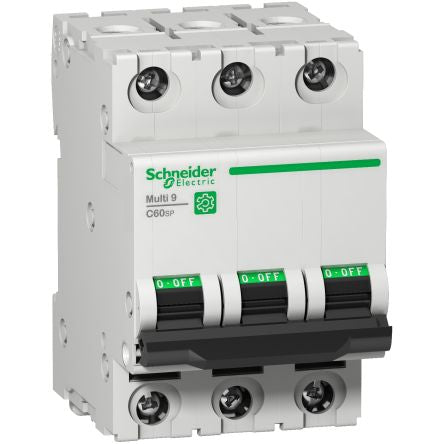 Schneider Electric Multi9 M9F Miniature Circuit Breaker, 3-Pole, 25A, Type B, 277V ac AC, 10 kA Breaking Capacity