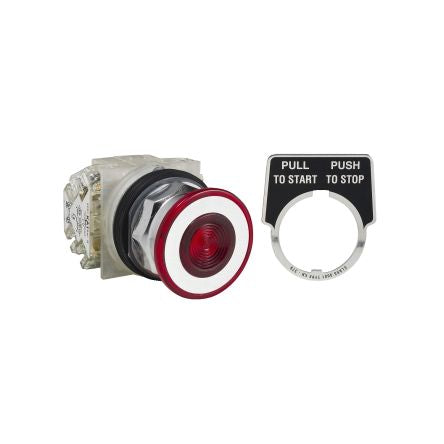 Schneider Electric 9001K Series Push Button Switch, SMP Polymer, Panel, 30 mm Cutout, DPDT 600 V ac