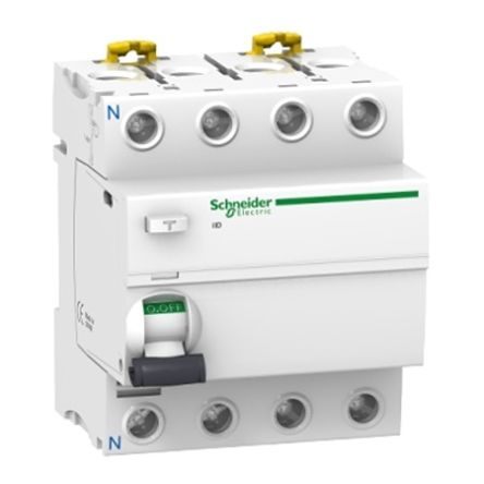 Schneider Electric Acti9 iID Series Residual Current Circuit Breaker, 40A, 4-Pole, 300 mA, Type A 500V ac