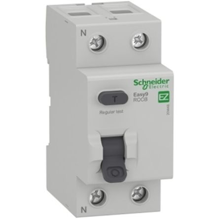 Schneider Electric EZ9R Series Residual Current Circuit Breaker, 63A, 2-Pole, 30 mA, Type A 230V ac