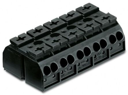 WAGO 862 Series Terminal Strip, 5-Way, 12AWG, 20 AWG Wire, 32A Cage Clamp
