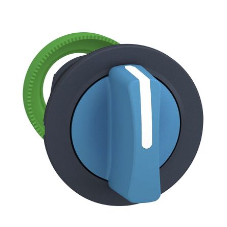 Schneider Electric Harmony XB5 Series 2 Position Selector Switch Head, 30 mm Cutout, Blue Handle, IP69K, IP67, IP66