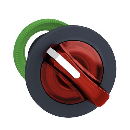 Schneider Electric Harmony XB5 Series 2 Position Illuminated Selector Switch Head, 30 mm Cutout, Red Handle, IP69K,