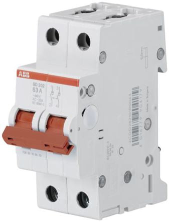 ABB 2-Pole DIN Rail Isolator Switch -, IP20, IP40, 50A