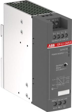 ABB CP-C.1 Switched Mode DIN Rail Power Supply 300 V dc, 264V ac AC/DC Input 24V dc, 5 A Output DC 120 W