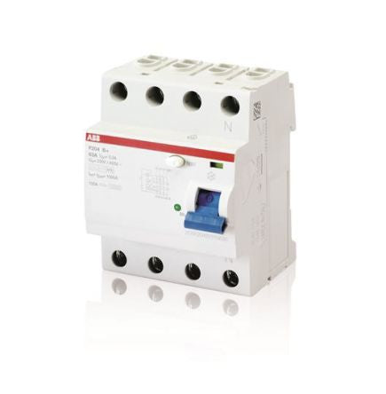 ABB F200 Series Residual Current Circuit Breaker, 80A, 4-Pole, 30 mA, Type B, 1 kA 400V ac