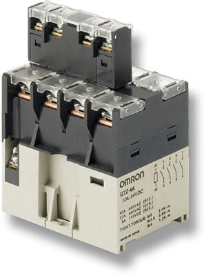 Omron Screw, DIN Track Power Relay, 24V dc Coil, 25A Switching Current, 3PST
