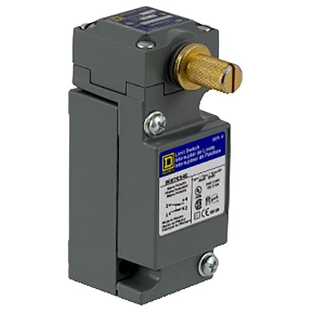 Telemecanique Sensors 9007 Series Rotary Head Limit Switch, SPDT-DB, IP67, Metal Housing, 600V ac, 1.2A