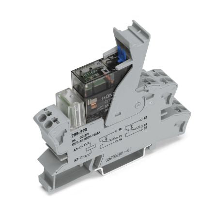 WAGO 788 Series Interface Relay, DIN Rail, 24V dc Coil, DPDT