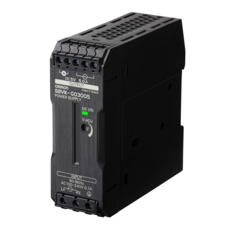 Omron Switching Power Supply, S8VK-G03005 5V dc, 5A, 30 W, Input 100V ac to 264V