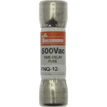 Eaton 12A T Nickel Plated Bronze Cartridge Fuse, 10 x 38 mm
