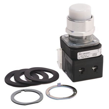 Allen Bradley 800T Series White Momentary Push Button Head, 30 mm Cutout, IP66, IP65