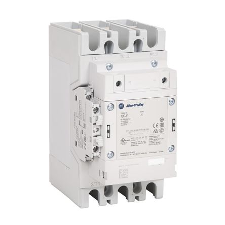 Allen Bradley 100-E Contactor, 100V dc, 250 V dc Coil, 3-Pole, 205 A, 110 kW 250V dc, 1 NO/1 NC, 400V ac