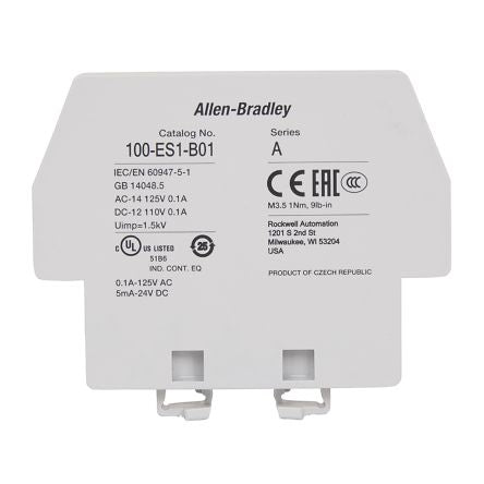 Allen Bradley Auxiliary Contact, 2 Contact, 1 NO/1 NC, 100-ES, 100-ES2-11