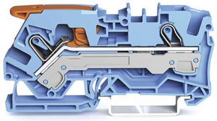 WAGO 2106-1204 Feed Through Terminal Block Blue, 6mm², 1-Level, Cage Clamp, IECEx/ATEX