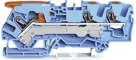 WAGO 2106-5304 Feed Through Terminal Block Blue, 6mm², 1-Level, Cage Clamp, IECEx/ATEX