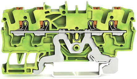 WAGO 2202-1407 Earth Terminal Block Yellow, Green, 2.5mm², 1-Level, Cage Clamp, IECEx/ATEX