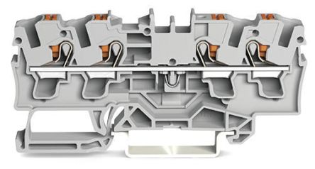 WAGO 2204-1401 Feed Through Terminal Block Grey, 4mm², 1-Level, Cage Clamp, IECEx/ATEX