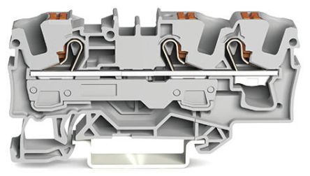 WAGO 2206-1301 Feed Through Terminal Block Grey, 6mm², 1-Level, Cage Clamp, IECEx/ATEX