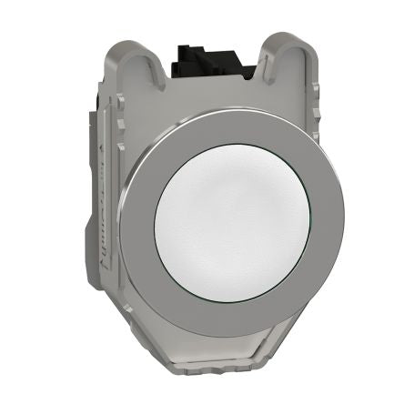 Schneider Electric Harmony XB4 Series Push Button Switch, Spring Return, Panel, 30 mm Cutout, SPST, White LED, IP66,