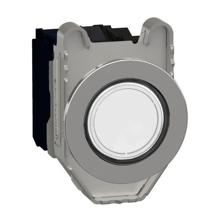 Schneider Electric Harmony XB4 Series Illuminated Push Button Switch, Spring Return, Panel, 30 mm Cutout, SPDT, White