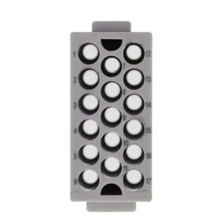 Phoenix Contact HC-M-17 Series Heavy Duty Power Connector Module, 17-Contact, 2 Row, 1414356