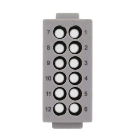 Phoenix Contact HC-M-12 Series Heavy Duty Power Connector Module, 12-Contact, 2 Row, 1414355