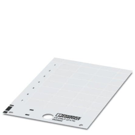 Phoenix Contact Panel Marker, 17.6 mm Length, 0.5 mm Height 0828800 White