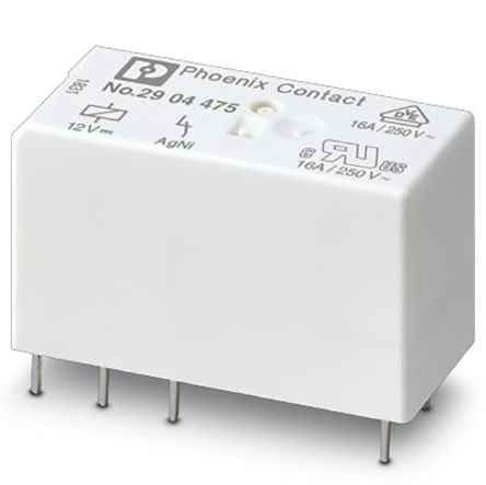 Phoenix Contact PCB Power Relay, 12V dc Coil, 16A Switching Current, SPST
