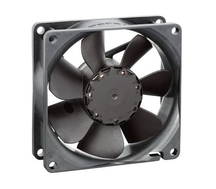 ebm-papst 8400 N Series Axial Fan, 12V dc, 74 m³/h, 2.8 W, 230 mA Max, IP20 80 mm 25.4mm 25.4 mm