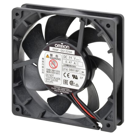 Omron R89F Series Axial Fan, 24V dc, 3.68 m³/min, 11.28 W, 470 mA Max 25 mm 92mm 92 mm