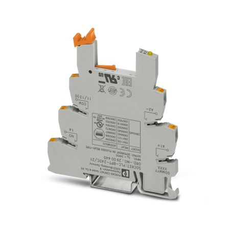 Phoenix Contact PLC-INTERFACE 1 Way 24V DIN Rail Relay Socket, for use with Electromechanical or Solid-State Relay