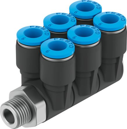 Festo QSLV6-1/4-8 Series, 153245, R1/4 Male Thread, Pneumatic Connection