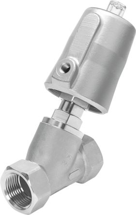 Festo Angle Seat type Pneumatic Actuated Valve, 10 bar, DIN ISO 228, Female 1-1/4 in