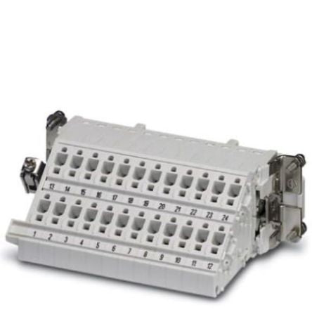Phoenix Contact Heavy Duty Power Connector, DIN Rail, Push-in, 24 Way, 16A, Not Applicable Female, 500V